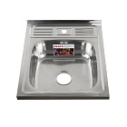 FABIA Мойка накладная 50х60 (0,6 мм)глубина 160 мм+ большой сифон с переливом 62272