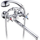 Смеситель для ванны с душем G.LAUF QMT7-B722 (1/2" керамика;  длинный плоский излив)