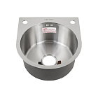 FABIA PROFI Мойка врезная круглая d=44,5х42см толщ.-3,0 х 0,8мм + большой сифон нерж 445423