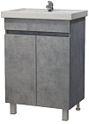 Даллас 70 тумба напольная бетон светлый 2 дверцы + раковина Фостер 70, ЯМЕБЕЛЬ